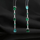 Asymmetric Geometric Earrings S925 Silver Needle Banquet Party Jewelry