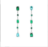 Asymmetric Geometric Earrings S925 Silver Needle Banquet Party Jewelry