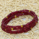 Red Jades Stone Chalcedony Bracelet Multilayer Magnetic Clasps Jewelry