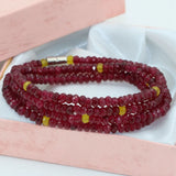 Red Jades Stone Chalcedony Bracelet Multilayer Magnetic Clasps Jewelry