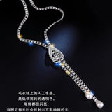 Crystal Pendant Necklace Sweater Chain Korean Jewelry