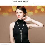 Crystal Pendant Necklace Sweater Chain Korean Jewelry
