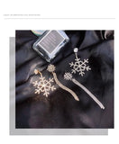 French Asymmetric Tassel Silver Earrings for Autumn Winter
