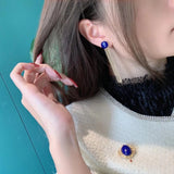 Fringed Lapis Lazuli Earrings with Ancient Craftsmanship