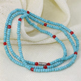4-Row Calaite Turquoise Faceted Rondelle Beads Bracelet