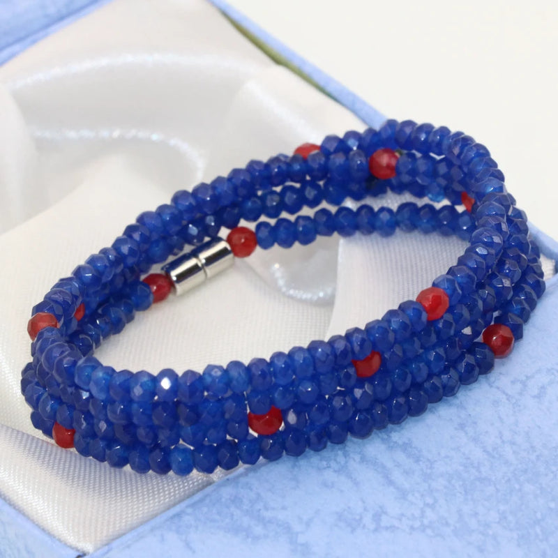 Lapis Lazuli Multi-Layer Bracelet with Magnetic Clasps