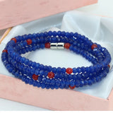 Lapis Lazuli Multi-Layer Bracelet with Magnetic Clasps