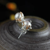 Mother of Pearl Shell Beads 925 Sterling Silver Earrings