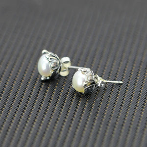 Mother of Pearl Shell Beads 925 Sterling Silver Earrings