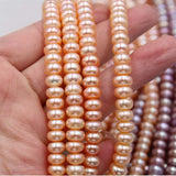 Freshwater Pearl Roundelle Loose Beads Pink/Purple 7-9MM 14inch