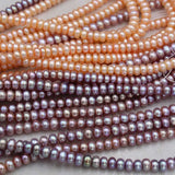 Freshwater Pearl Roundelle Loose Beads Pink/Purple 7-9MM 14inch