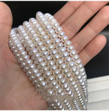 Freshwater Pearl Roundelle Loose Beads Pink/Purple 7-9MM 14inch