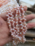 Freshwater Pearl Pink/Purple 5-6MM Rice Beads for DIY Jewelry 14in
