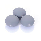 Rubberized Coating Flat Round Beads 12x18mm for Jewelry Making