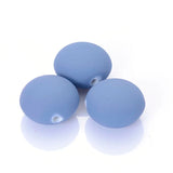 Rubberized Coating Flat Round Beads 12x18mm for Jewelry Making