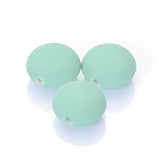 Rubberized Coating Flat Round Beads 12x18mm for Jewelry Making