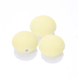 Rubberized Coating Flat Round Beads 12x18mm for Jewelry Making