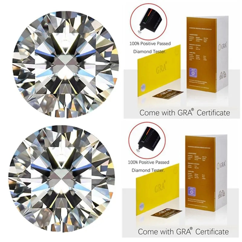 D Excellent Round Cut Moissanite Gemstone for DIY Jewelry Making