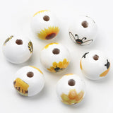 Wooden Beads 15mm Cartoon Bee Sunflower 10pcs