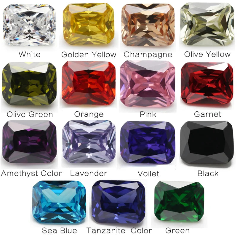 15pcs 4x6mm~10x12mm Octangle CZ Stones
