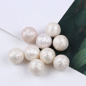 13-14mm Round Freshwater Pearls Pendant Earrings, DIY Hole Punching