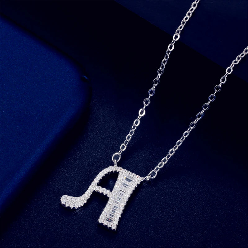 Romantic Bride Necklace Pendant Zircon 26 Letters To Match Your Mind