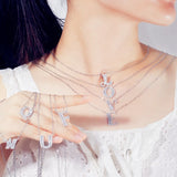 Romantic Bride Necklace Pendant Zircon 26 Letters To Match Your Mind