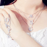 Romantic Bride Necklace Pendant Zircon 26 Letters To Match Your Mind