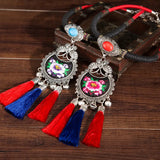 Chinese Embroidery Tassel Necklace Gothic Statement Jewelry