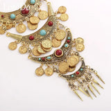 Ethnic Retro Multi-Layer Tassel Coin Necklace European American Jewelry