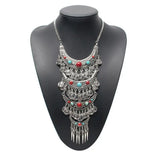 Ethnic Retro Multi-Layer Tassel Coin Necklace European American Jewelry