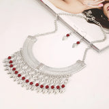 Vintage Tassel Coin Necklace Jewelry Set