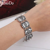 Personality Carved Pattern Rice Beads Short Style Bracelet