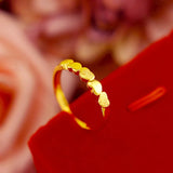 Gold-Plated Heart Women's Ring, Adjustable Jewelry