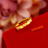 Gold-Plated Heart Women's Ring, Adjustable Jewelry