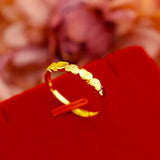 Gold-Plated Heart Women's Ring, Adjustable Jewelry