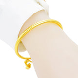 Vintage Frosted Double Ingot Pendant Ladies Bracelet Jewelry