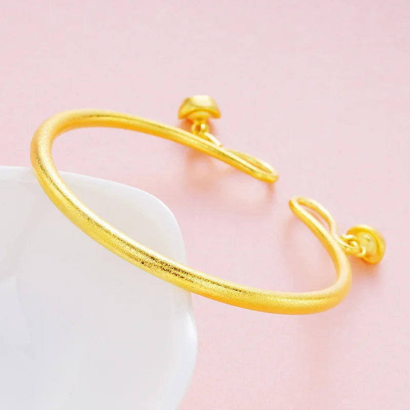 Vintage Frosted Double Ingot Pendant Ladies Bracelet Jewelry