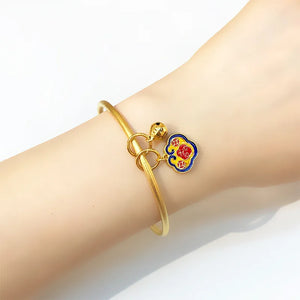 Chinese DIY Female Ancient Cloisonne Enamel Bead Pendant Bracelet