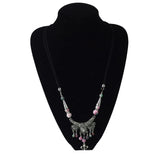 Ethnic Necklace Miao Silver Turquoise Tassel Jewelry