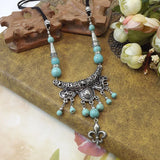 Ethnic Necklace Miao Silver Turquoise Tassel Jewelry