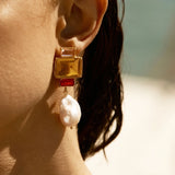 Lady Bambina Zircon Studded Pearl Earrings