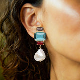 Lady Bambina Zircon Studded Pearl Earrings