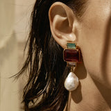 Lady Bambina Zircon Studded Pearl Earrings