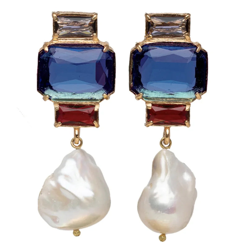 Lady Bambina Zircon Studded Pearl Earrings