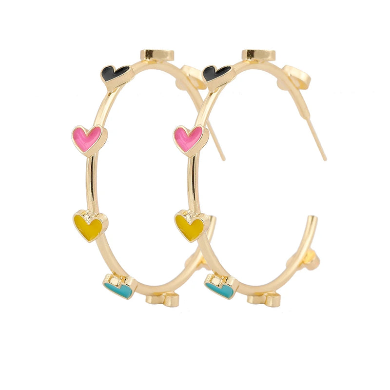Lost Lady Love C-shaped Hoop Earrings Light Wedding Earrings