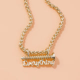 Lost Lady Nail Letters Pendant Necklace for Women Man Chain Chocker Necklace