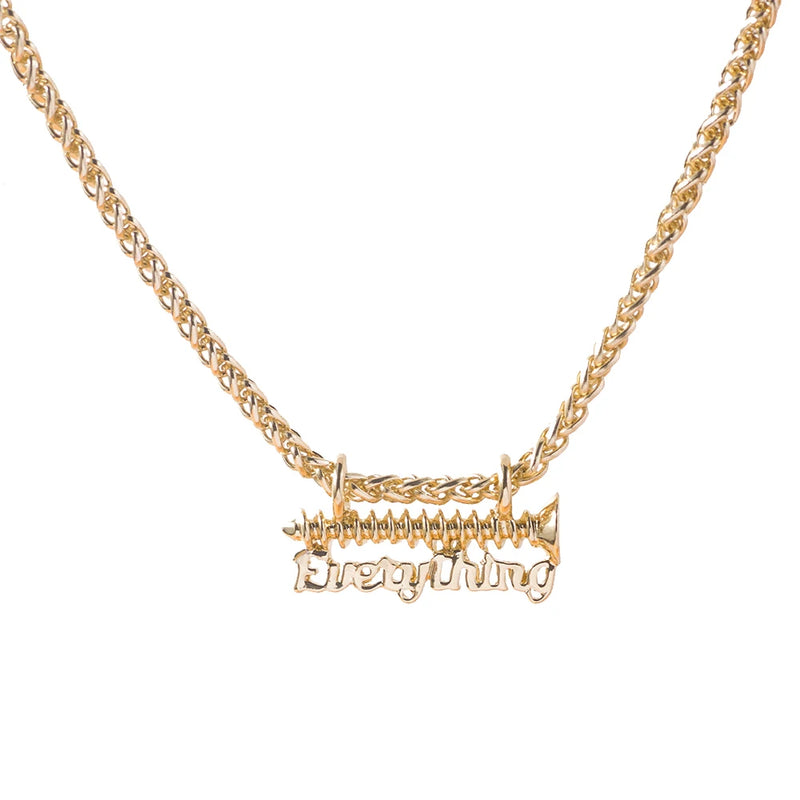 Lost Lady Nail Letters Pendant Necklace for Women Man Chain Chocker Necklace