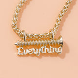 Lost Lady Nail Letters Pendant Necklace for Women Man Chain Chocker Necklace