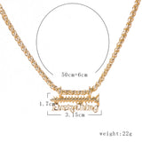 Lost Lady Nail Letters Pendant Necklace for Women Man Chain Chocker Necklace